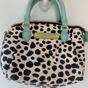 betsey johnson mini cow print purse